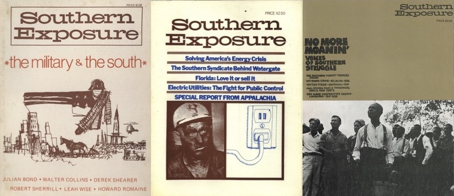 The covers of Southern Exposure's three earliest issues