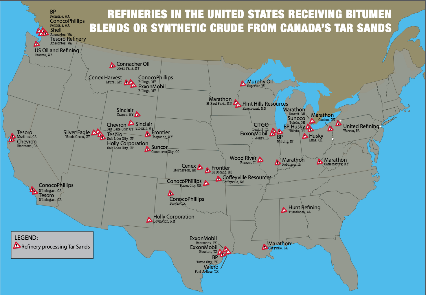 INSTITUTE INDEX Dirty Tar Sands Oil Flows To South s Refineries 