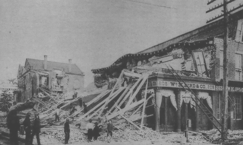 Historical photo of earthquake damage