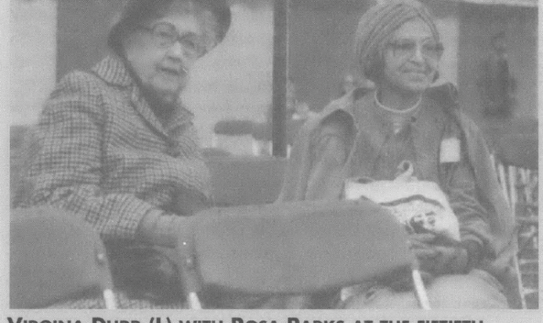Virginia Durr with Rosa Parks at the fiftieth anniversary of the Highlander School
