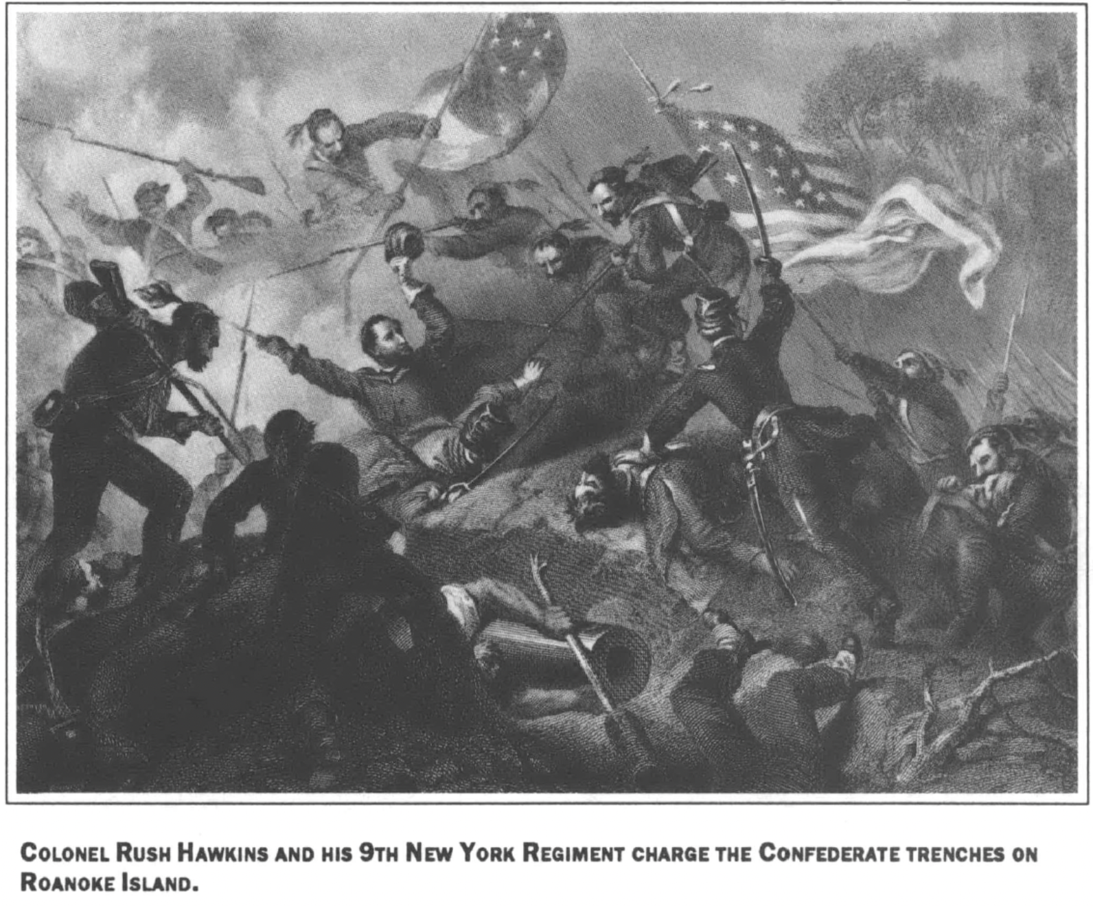 painting of Civil War battle