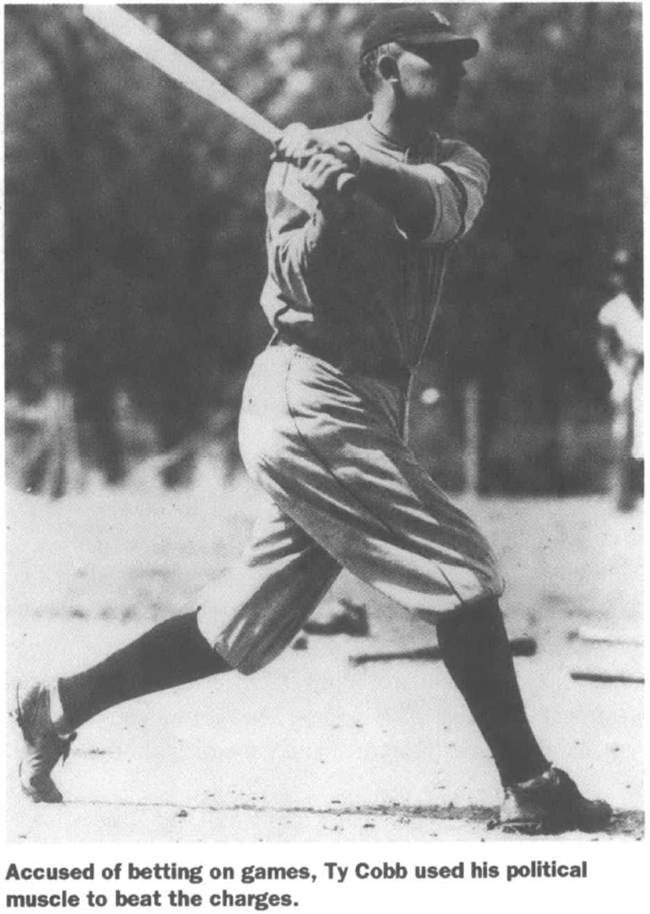 photograph of Ty Cobb playing baseball