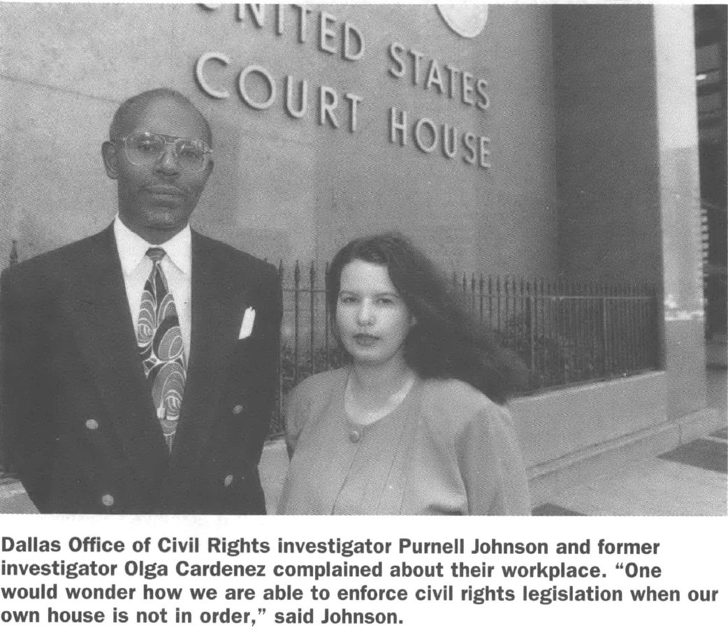 Dallas Office of Civil Rights investigator Parnell Johnson and former investigator Olga Cardenez complained about their workplace.