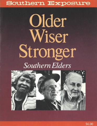 Magazine cover with three photos of elderly people